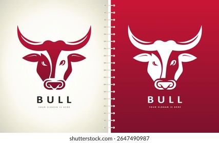 Bull head logo vector. Animal design