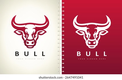 Bull head logo vector. Animal design