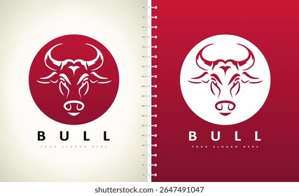 Bull head logo vector. Animal design