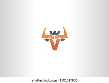 Bull head logo vector design. Animal vector design illustration.