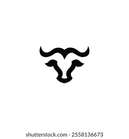 Bull head logo vector graphic design. Black bull head logo.