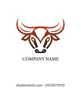 diseño de gráficos vectoriales de logotipo de cabeza de toro 