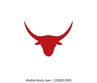 Bull head logo vector icon illustration design 