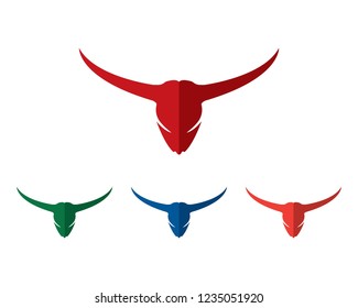 Bull head logo vector icon illustration design 