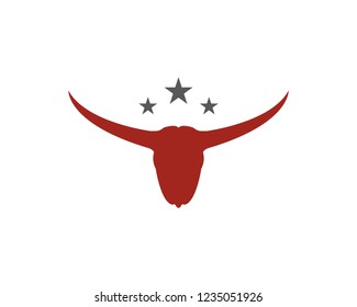 Bull head logo vector icon illustration design 