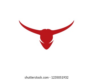 Bull head logo vector icon illustration design 