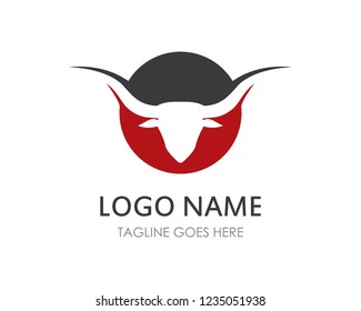 Bull head logo vector icon illustration design 