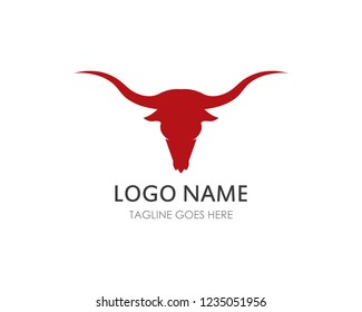 Bull head logo vector icon illustration design 