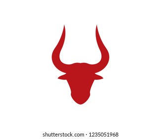 Bull head logo vector icon illustration design 