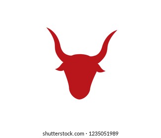 Bull head logo vector icon illustration design 
