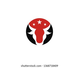Bull head logo vector icon illustration design 