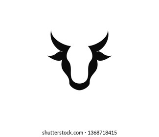 Bull head logo vector icon illustration design 