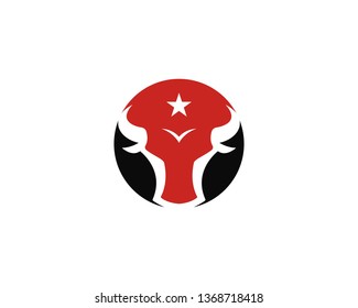 Bull head logo vector icon illustration design 