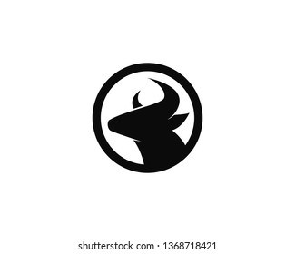 Bull head logo vector icon illustration design 