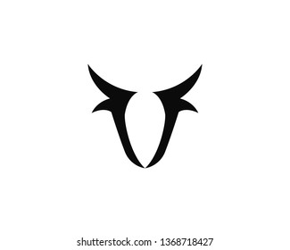 Bull head logo vector icon illustration design 