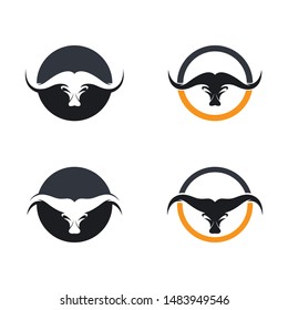 Bull head logo vector icon illustration