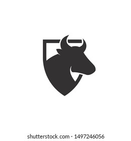 Bull head logo vector icon illustration design 