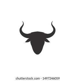 Bull head logo vector icon illustration design 