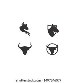 Bull head logo vector icon illustration design 