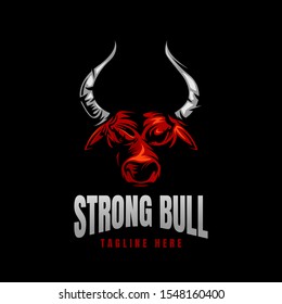 Bull Head Logo Vector Icon Illustration