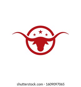 Bull head logo vector icon illustration design 