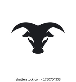 Bull head logo vector icon design