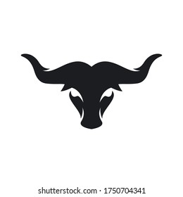 Bull head logo vector icon design