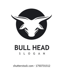 Bull head logo vector icon design