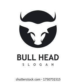 Bull head logo vector icon design