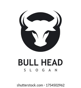 Bull head logo vector icon illustration