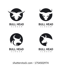 Bull head logo vector icon illustration