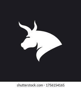 Bull head logo vector icon illustration