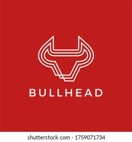 bull head logo vector icon illustration