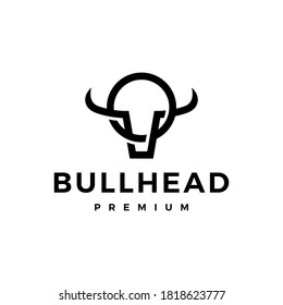 ilustración de icono vectorial del logotipo de la cabeza de toro