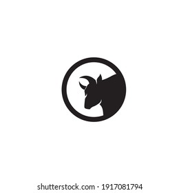 Bull head logo vector icon illustration design 