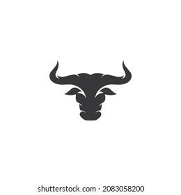 Bull head logo vector icon illustration design 