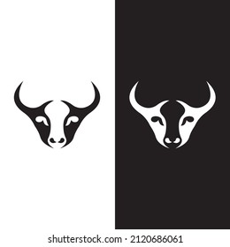 Diseño de iconos vectoriales del logotipo de la cabeza de toro