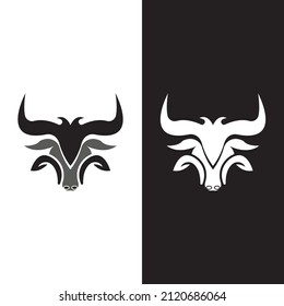 Bull head logo vector icon design