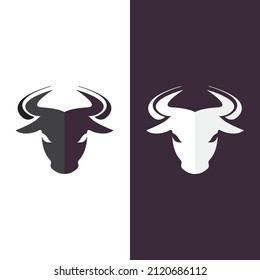 Bull head logo vector icon design