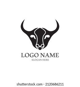 Bull head logo vector icon design
