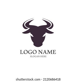 Bull head logo vector icon design