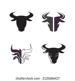 Bull head logo vector icon design