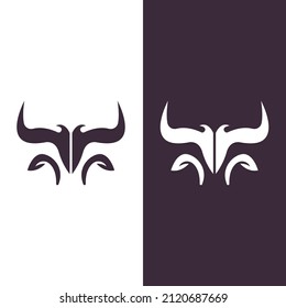 Bull head logo vector icon design