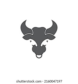 Diseño de iconos vectoriales del logotipo de la cabeza de toro