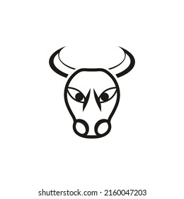 Bull head logo vector icon design