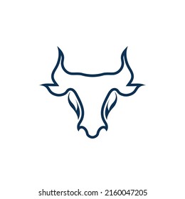 Bull head logo vector icon design