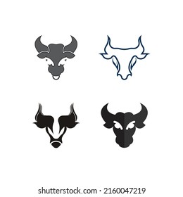 Bull head logo vector icon design