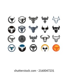Bull head logo vector icon design