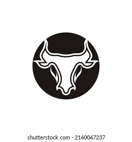 Diseño de iconos vectoriales del logotipo de la cabeza de toro