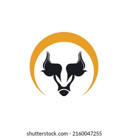 Bull head logo vector icon design